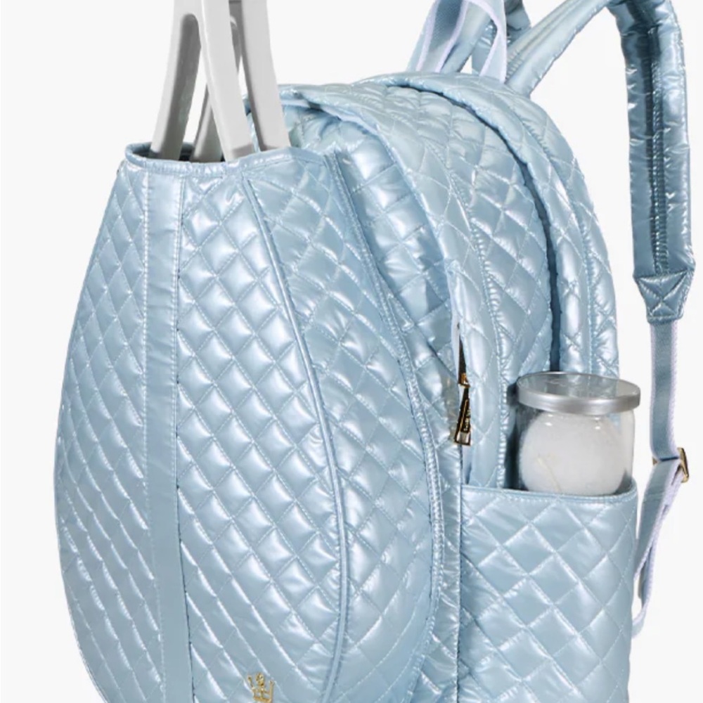 Oliver Thomas Quilted sky Blue tennis Backpack - Picture 4 of 6